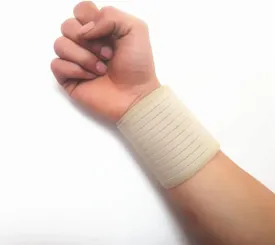 1pc Adjustable Soft Wristbands Elastic Wrist Support Bracers Gym Sports Wristband Carpal Protector Breathable Injury Wrap Band Strap Safety Supporter,Beige