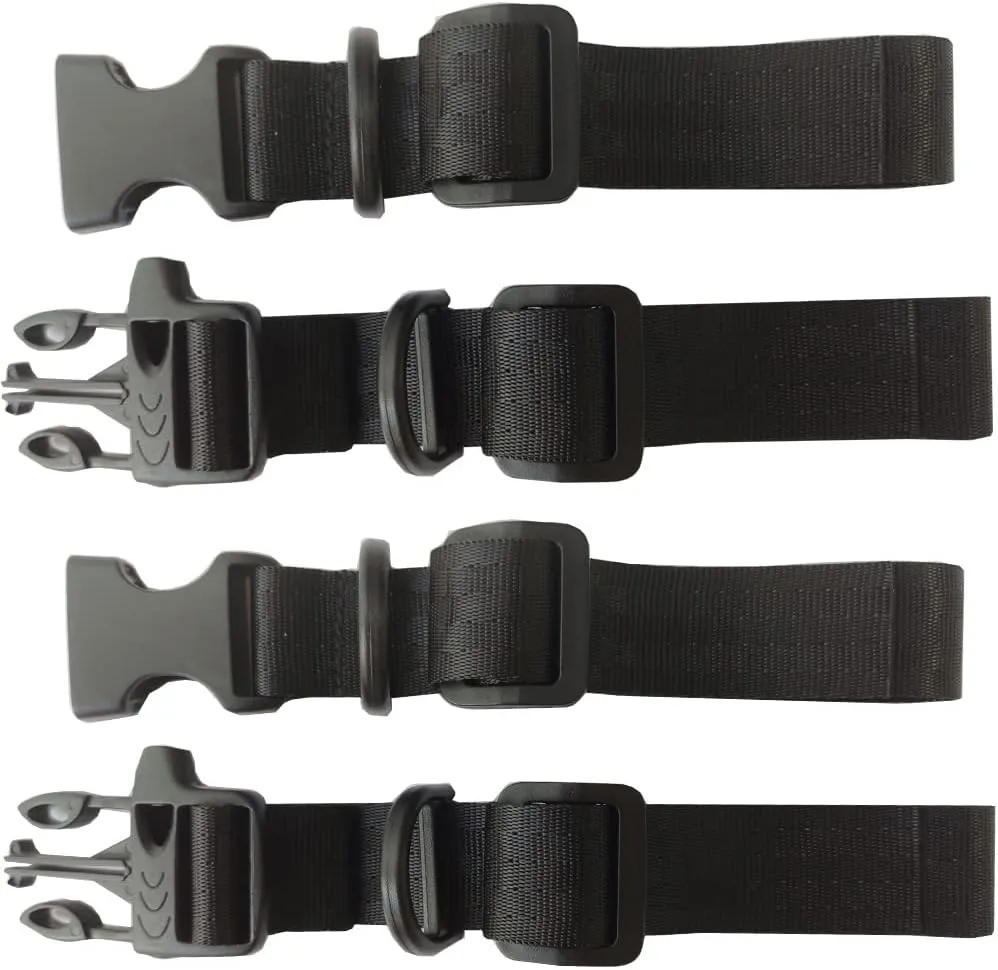 2 -Pack Backpack Chest Strap Adjustable Sternum Strap with Emergency Whistle Buckle for Camping Hiking Jogging(Black)
