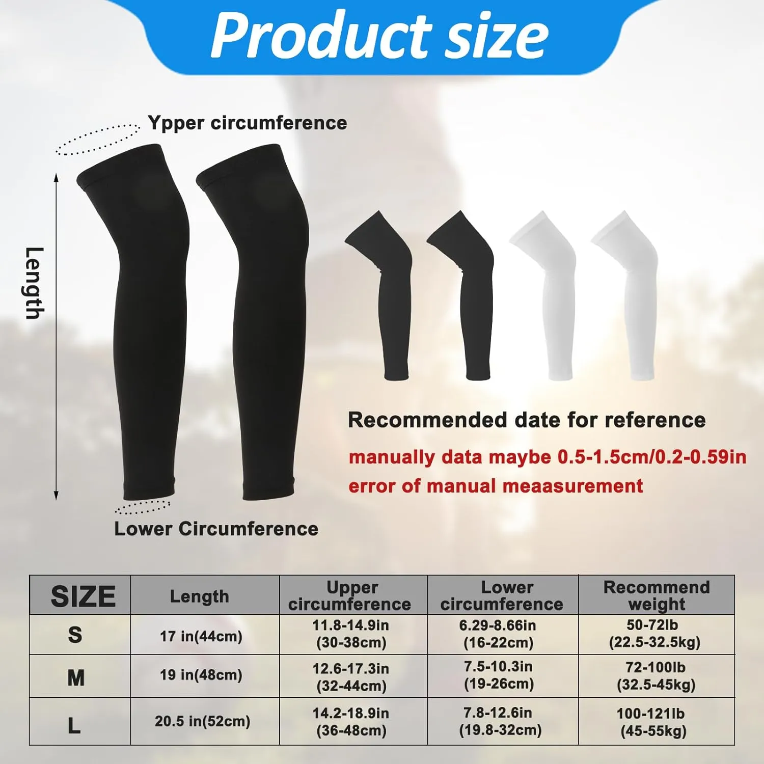 2 Pairs Kids Leg Sleeves Youth Leg Sleeves Leg Compression Sleeve for Basketball Football Volleyball Youth Boys Girls
