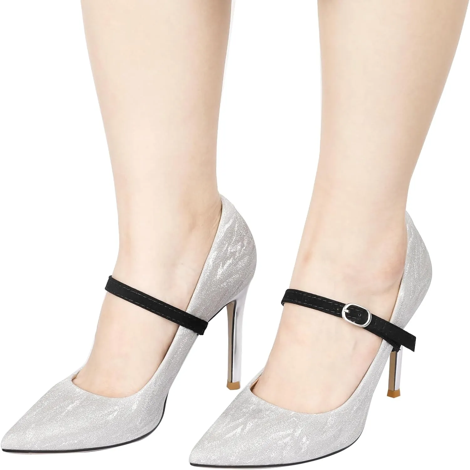 2 Pairs Shoe Straps,Detachable Ankle Straps,Adjustable PU Leather Shoes Belt Band for Women Girls Holding Loose Heels