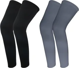 2 Pcs Full Leg Sports Compression Sleeve, Leg Compression Sleeves for Men Women, Compression Leg Sleeves Basketball, Compression Long Knee Sleeve for Running, Cycling, Football