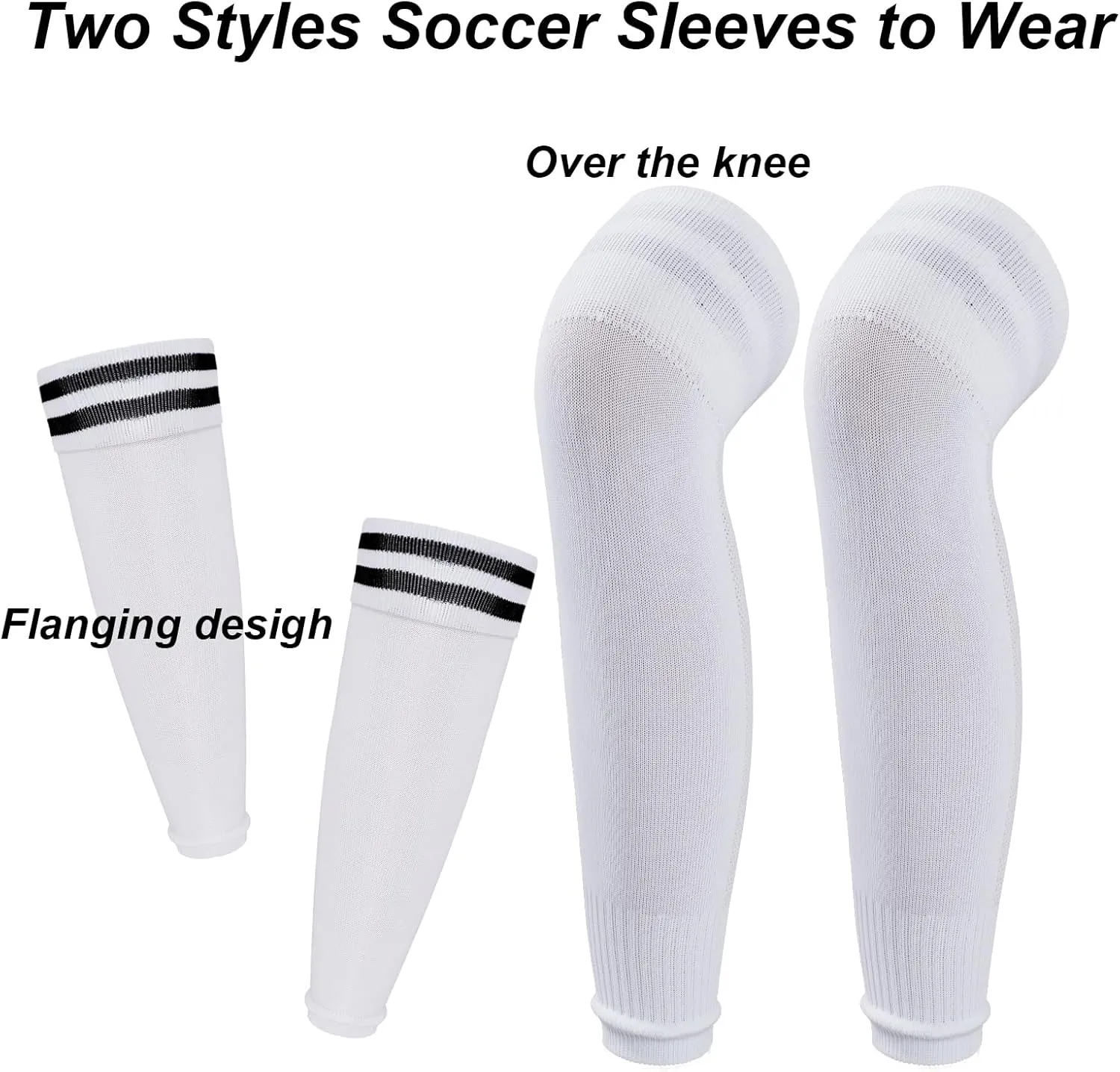 2Pairs Soccer Socks Soccer Leg Sleeves Socks Athletic Socks Football Baseball Softball