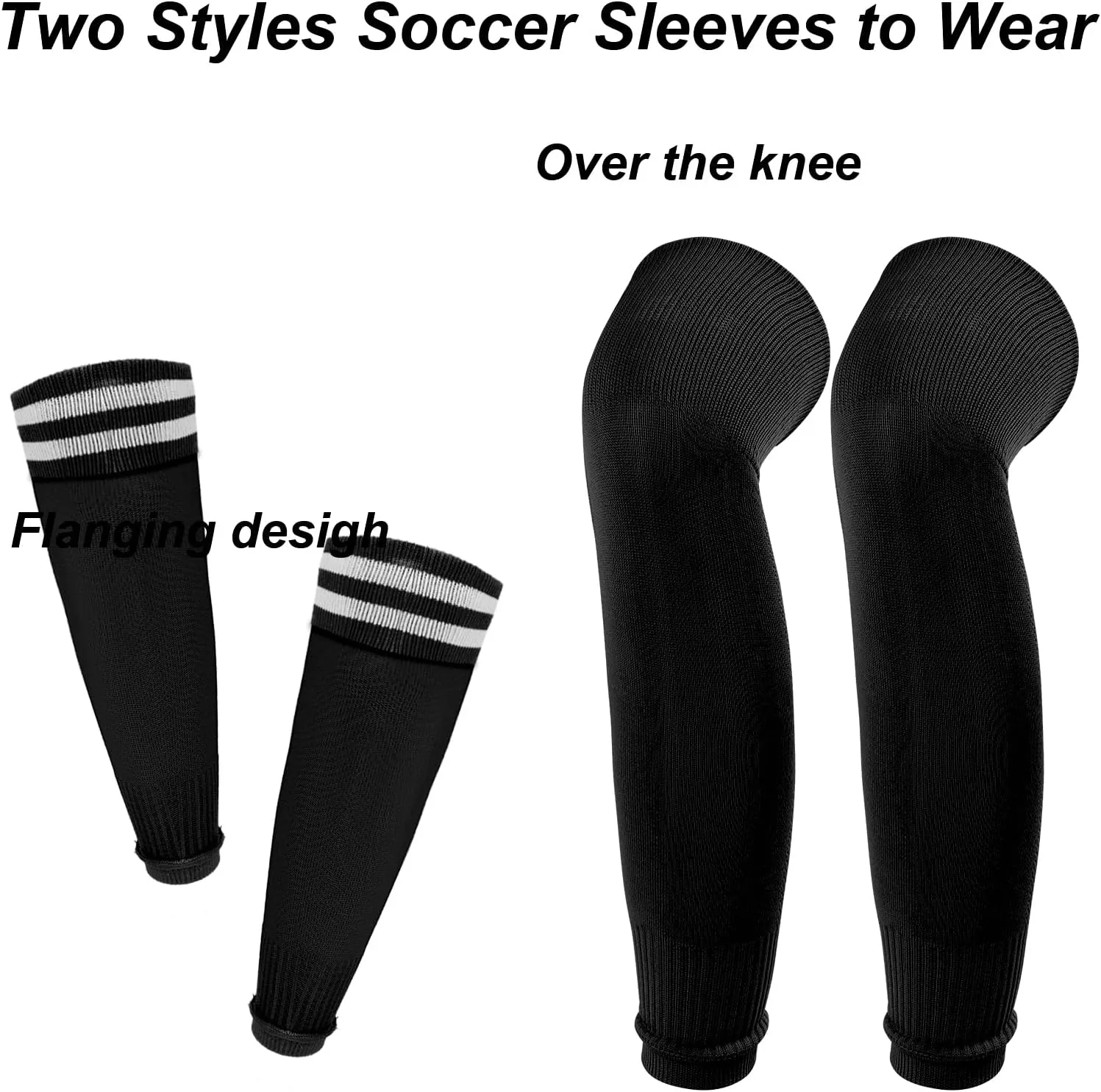 2Pairs Soccer Socks Soccer Leg Sleeves Socks Athletic Socks Football Baseball Softball