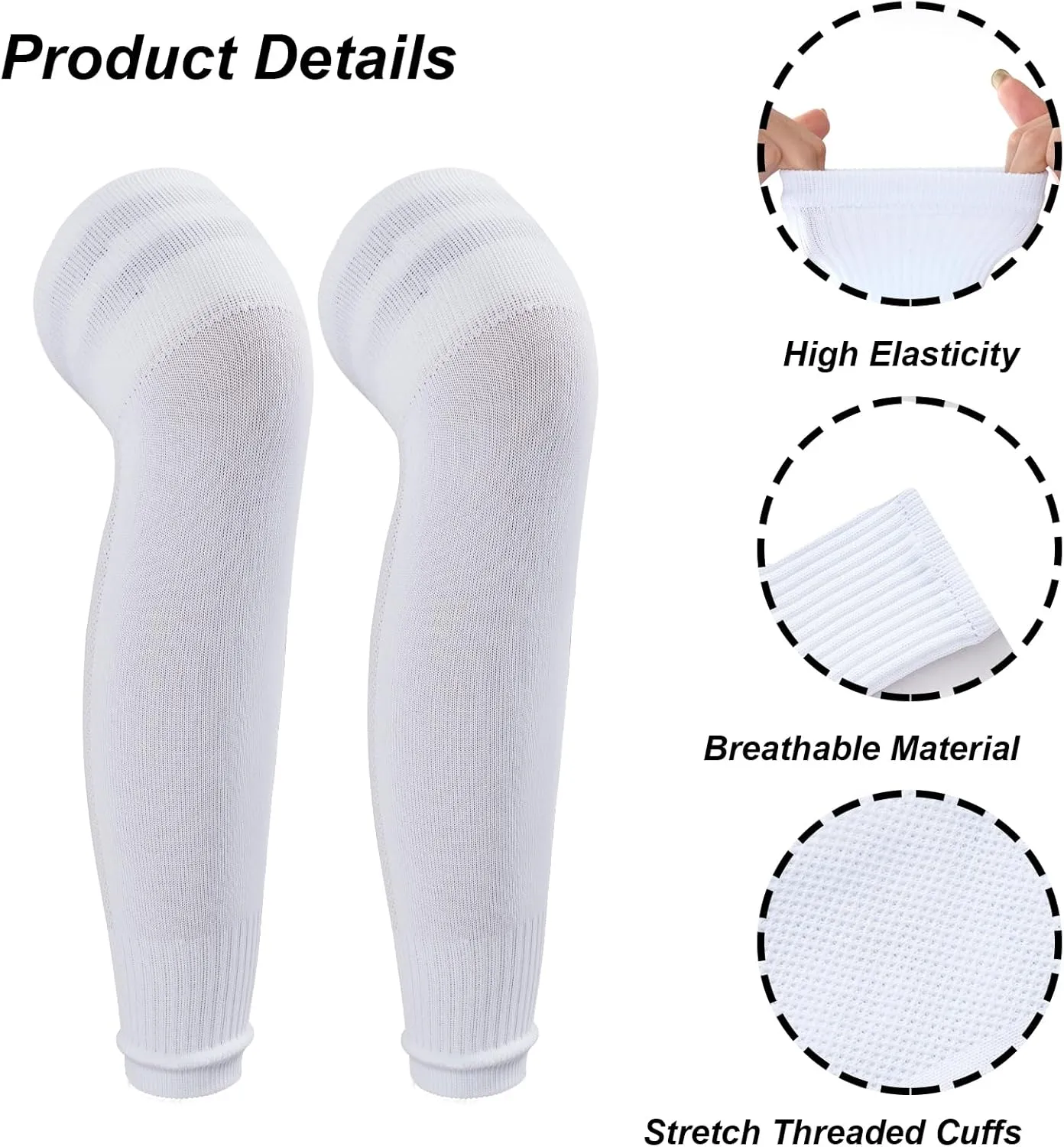 2Pairs Soccer Socks Soccer Leg Sleeves Socks Athletic Socks Football Baseball Softball