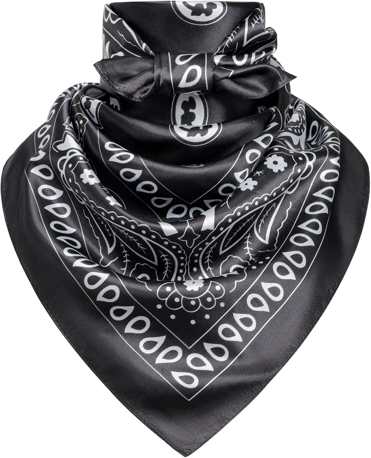 35" Men's Cowboy Scarf - Oversized Western Bandana Neckwear, Large Square Scarf with Gift Packaging