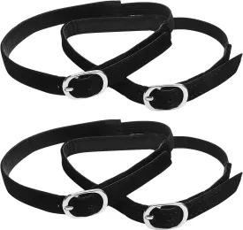 4 Pcs Detachable Ankle Straps Black High Heel Straps Adjustable Replacement PU Leather Shoes Belts Band Anti Loose Shoe Laces Accessories for Women Girls Holding Loose Pumps