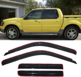 4pcs Side Window Deflector Window Visors in-Channel Style for 01-05 Ford Explorer Sport Trac 97-01 Mercury Mountaineer Sun Rain Guard
