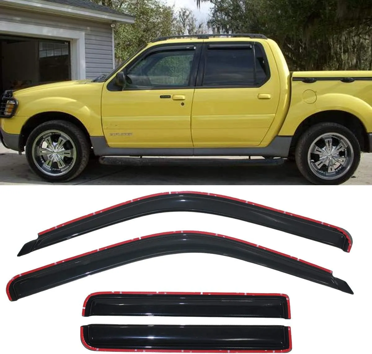 4pcs Side Window Deflector Window Visors in-Channel Style for 01-05 Ford Explorer Sport Trac 97-01 Mercury Mountaineer Sun Rain Guard