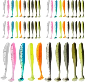 50 Pcs Soft Plastic Baits Paddle Tail Swim Baits Fishing Lures Glide Bait Paddle Tail Swimbaits Lures Bass Fishing Bait Pre-Rigged Jig Head Soft Fishing Lures Kit Trout for Saltwater Freshwater 50 Pcs Soft Plastic Baits Paddle Tail Swim Baits Fishing Lures Glide Bait Paddle Tail Swimbaits Lures Bass Fishing Bait Pre-Rigged Jig Head Soft Fishing Lures Kit Trout for Saltwater Freshwater