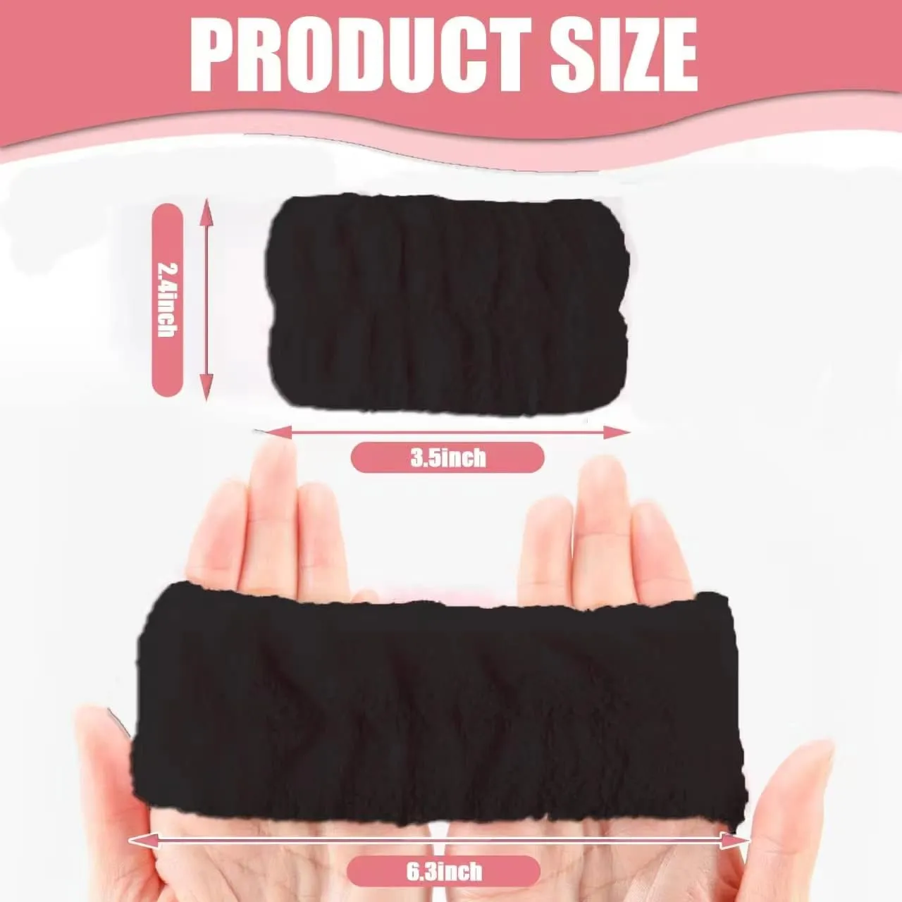 8Pcs Anmieciu Microfiber Spa Wristbands - Wrist Towels for Face Washing, Arm Bands to Prevent Liquid Spilling (Black)
