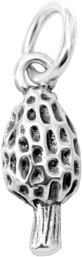 925 Sterling Silver Morel Morchella Mushroom 3D Pendant Charm Fungi Nature For Necklaces European Bracelet 925 Sterling Silver Morel Morchella Mushroom 3D Pendant Charm Fungi Nature For Necklaces European Bracelet