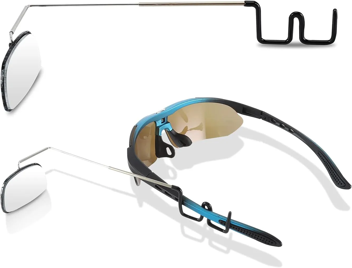Accmor 2pcs Bike Eyeglass Mirror, 360 Degree Adjustable Bicycle Cycling Rear View Wide Angle Mirror, Riding Accessories