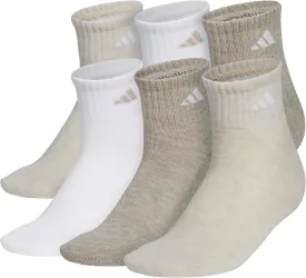 adidas Women's Ankle Socks, Athletic Cushioned Quarter Fit, 6-Pack, Durable, Comfortable, Cooling, with Compression