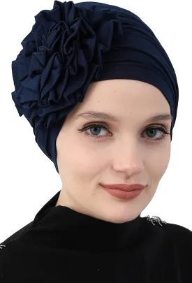 Aisha's Design Instant Turban Head Wraps For Women Pretied Hijab Scarves, Rose Detail Aisha's Design Instant Turban Head Wraps For Women Pretied Hijab Scarves, Rose Detail