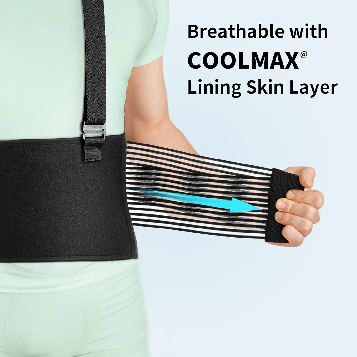 AllyFlex Sports Back Brace For Lifting Work Y-shape Suspenders Safety Belt With Dual 3D Lumbar Support Relieve Pain, Prevent Injury - L