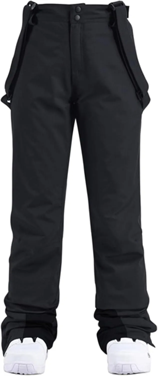 ALSOGO Women's Insulated Snow Pants Winter Warm Ski Pant Outdoor Waterproof Snowboard Bibs with Detachable Suspender