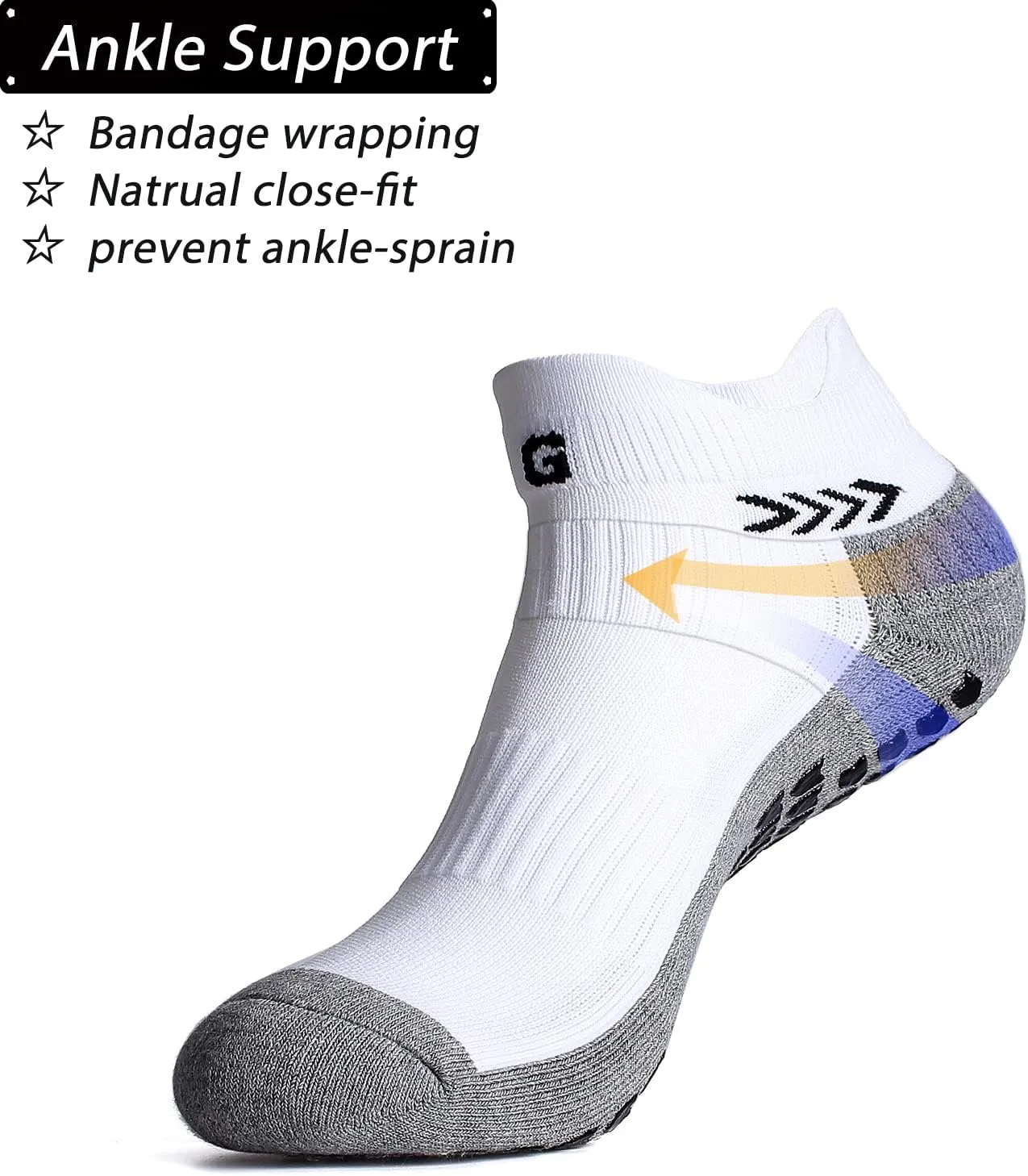 Anti-slip Football Socks for Men Women, Breathable, Cushioned, Cotton Grip Sports Sock for Soccer Yoga Basketball