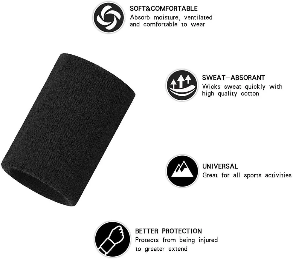 Athletic Moisture Wicking Sweatband Headband Wristband for Men Women Sports