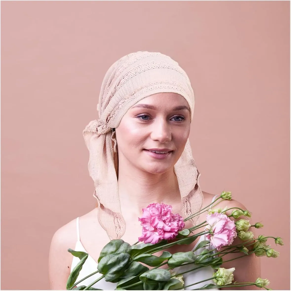 Babalet Slip-On Pre-Tied Beanie Women Headwear Turban Beanie Caps Head Wrap Headscarf for Women Sleep Hair Cover Hat