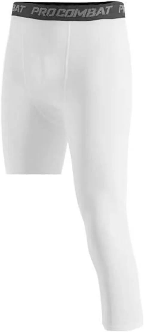 BaronHong Basketball Single Leg Tight Sports Pants 3/4 One Leg Compression Pants Athletic Base Layer Underwear