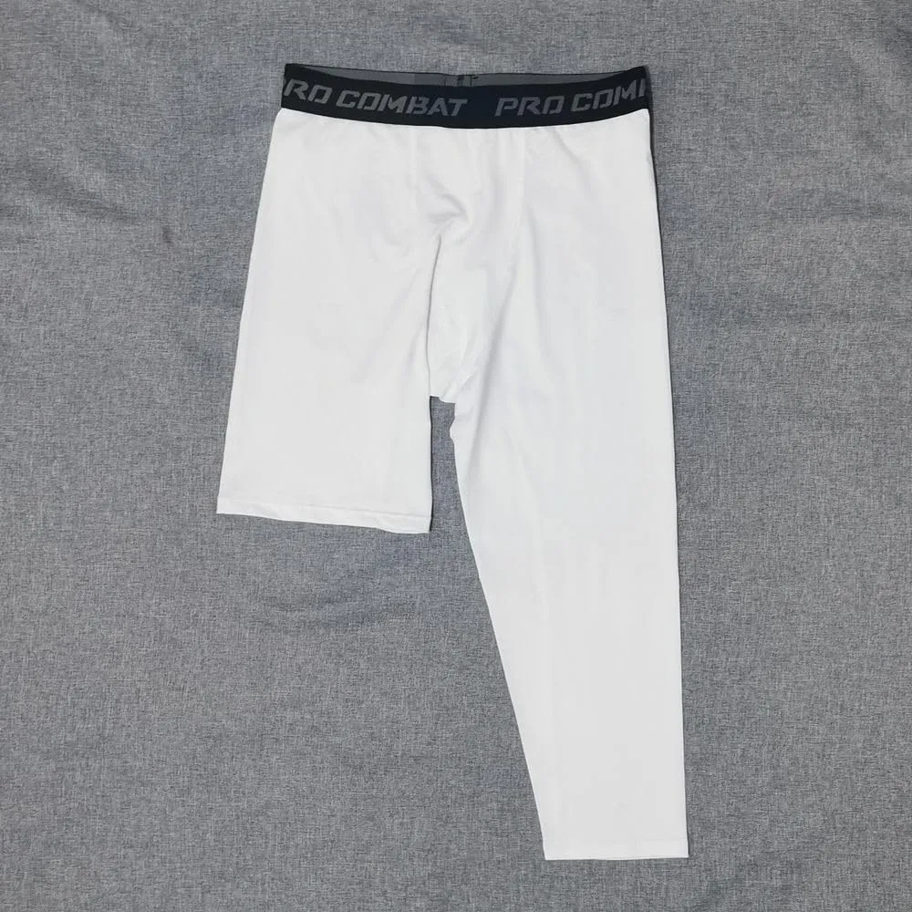 BaronHong Basketball Single Leg Tight Sports Pants 3/4 One Leg Compression Pants Athletic Base Layer Underwear