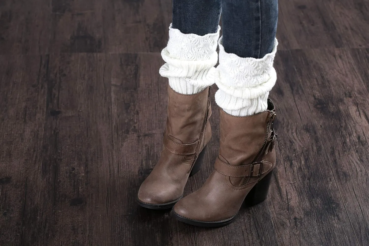 Bestjybt 3 Pairs Womens Short Boots Socks Crochet Knitted Boot Cuffs Leg Warmers Socks