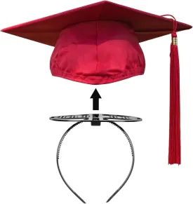 Black Graduation Cap Headband, Secure Grad And Hairstyle With 4 hair clips, Grad Cap Headbandfor Graduates, Students