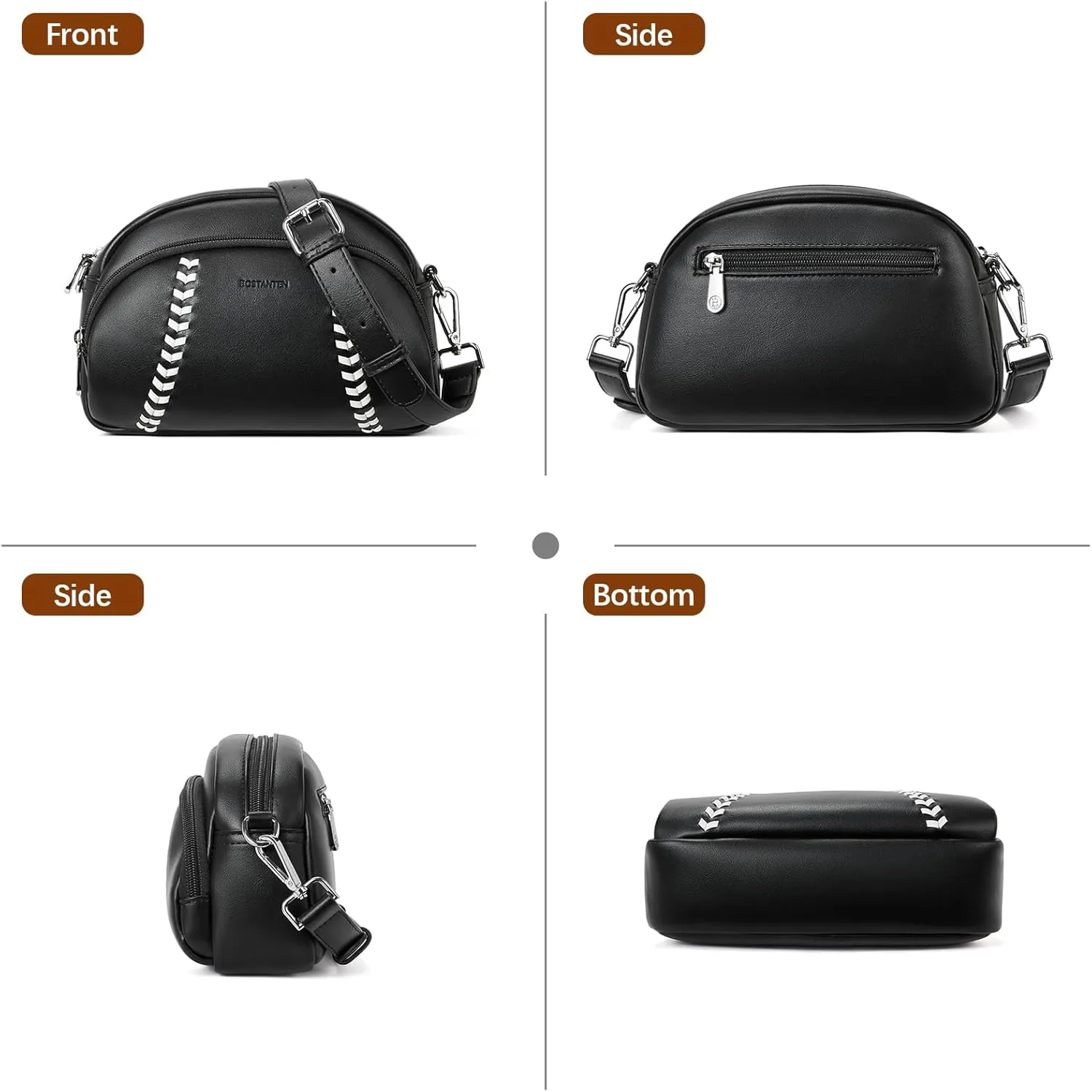 BOSTANTEN Baseball Crossbody Purses for Sport Mom Small Shoulder Bag Vegan Leather Women Handbags for Events
