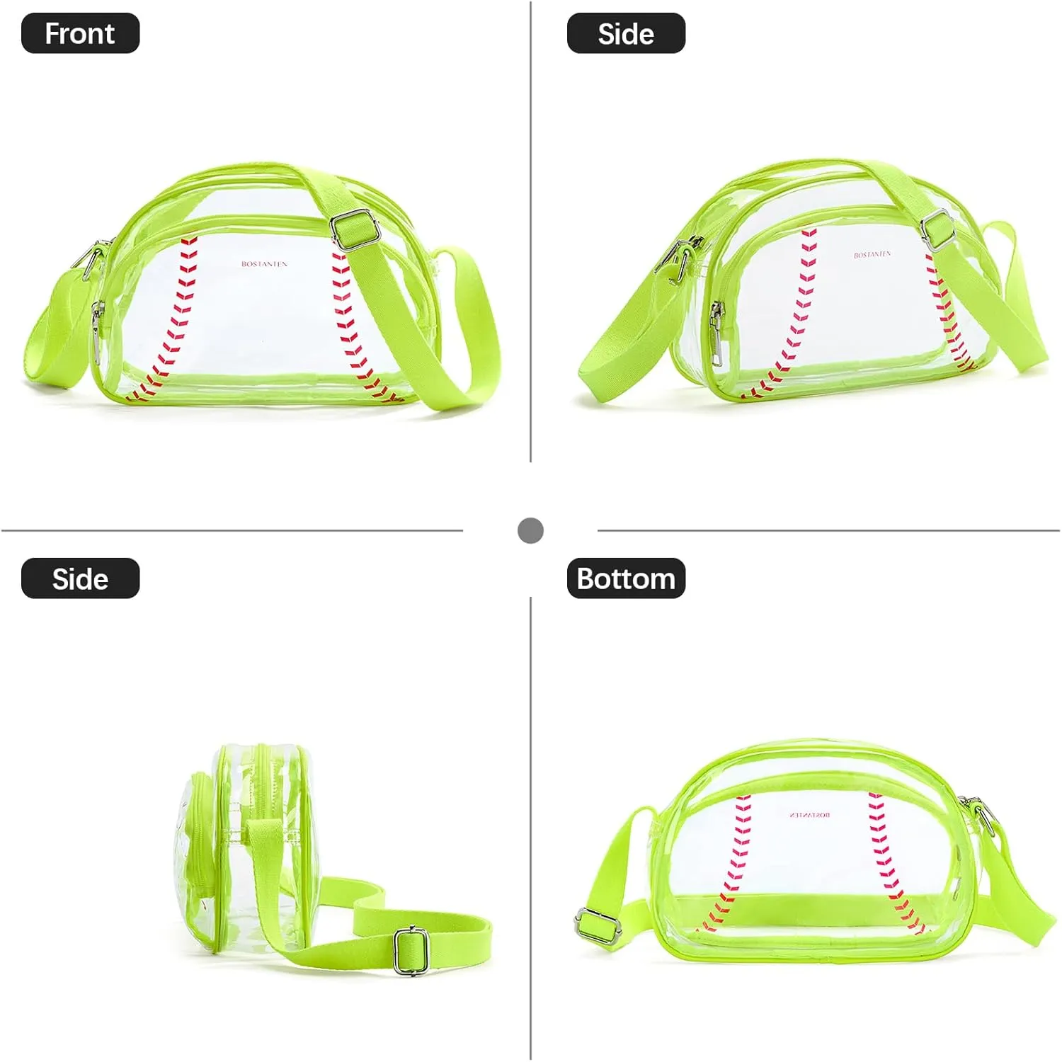 BOSTANTEN Baseball Crossbody Purses for Sport Mom Small Shoulder Bag Vegan Leather Women Handbags for Events