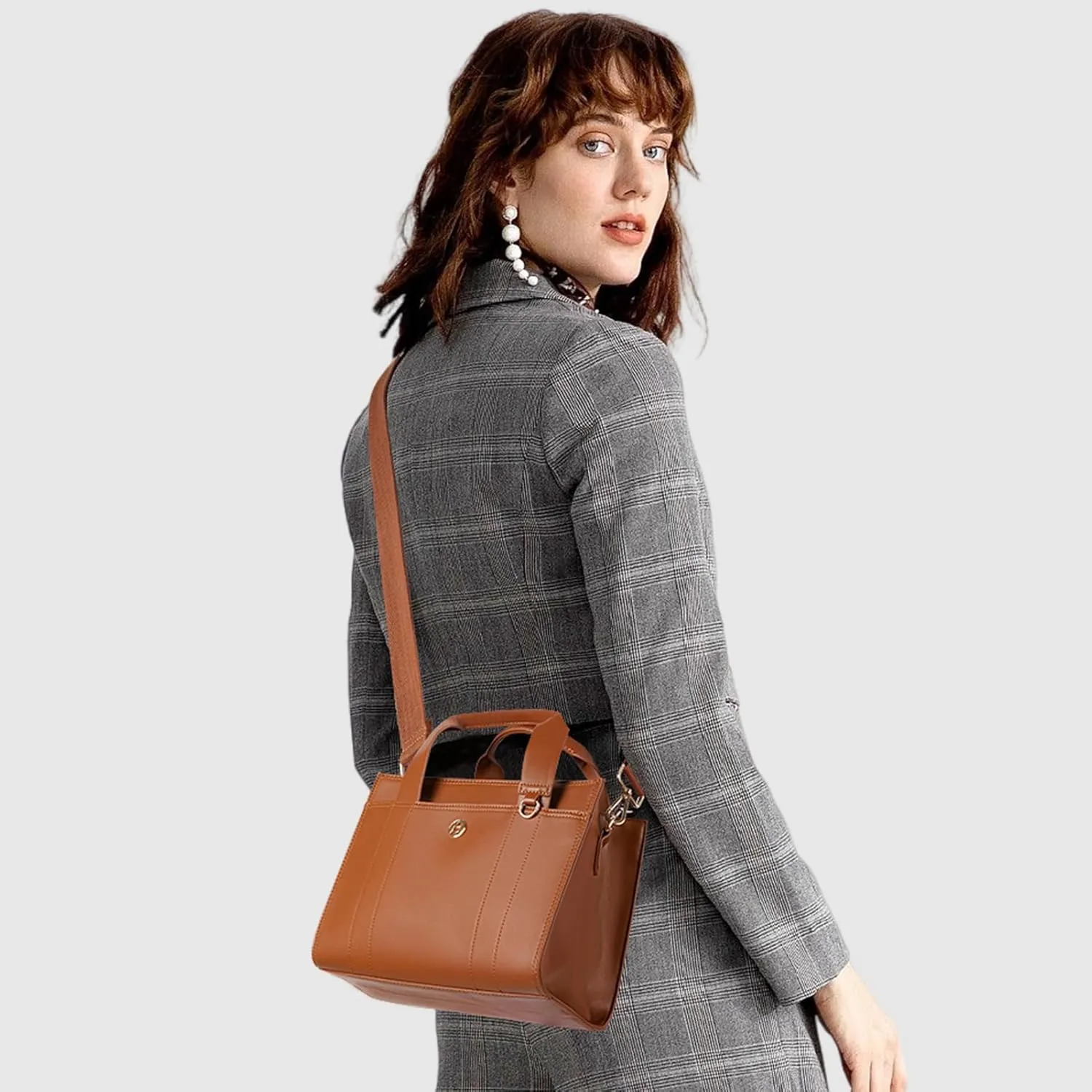 BOSTANTEN Small Tote Bag for Women Crossbody Trendy Purses Vegan Leather Satchel Handbags with Shoulder Strap