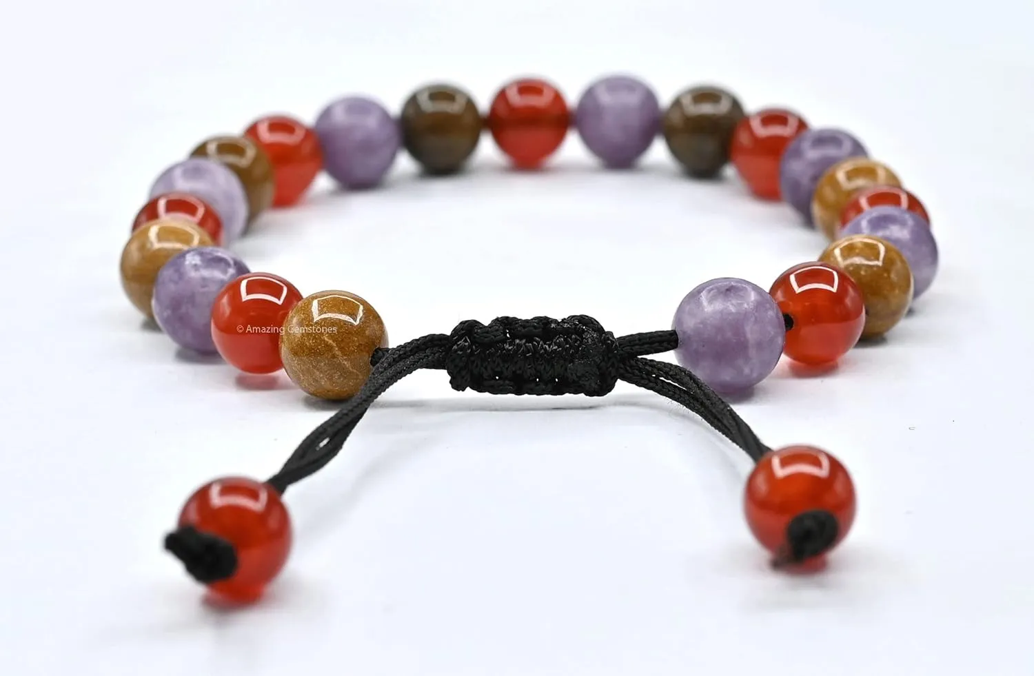 Bracelet for Teens - Yellow Jasper Lepidolite Carnelian Bracelet Set for Men Women Healing Calming Anxiety Stress Relief Gifts Pulseras Para Hombres Mujer (Adjustable) (Teenagers)