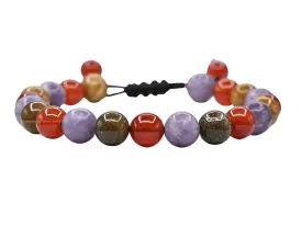 Bracelet for Teens - Yellow Jasper Lepidolite Carnelian Bracelet Set for Men Women Healing Calming Anxiety Stress Relief Gifts Pulseras Para Hombres Mujer (Adjustable) (Teenagers)