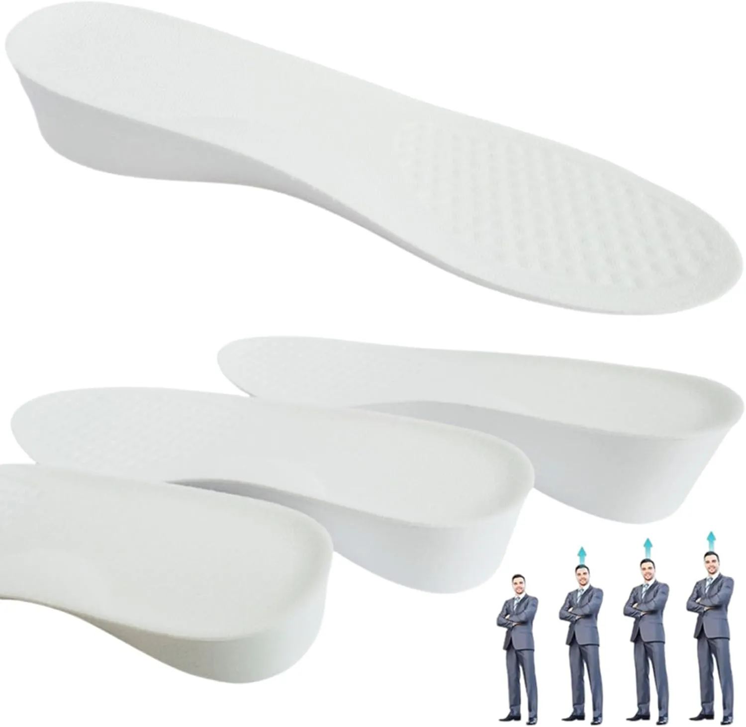 Brandone Height Insoles Shoes Men 3 Inch,Height Boosters,Shoe Lifts for Women,Boost Height Shoes Men,Heel Lifts,Orthopedic High Pads,Insoles That Make You Taller (10.8''Lx2.4''UP) (1PAIR)