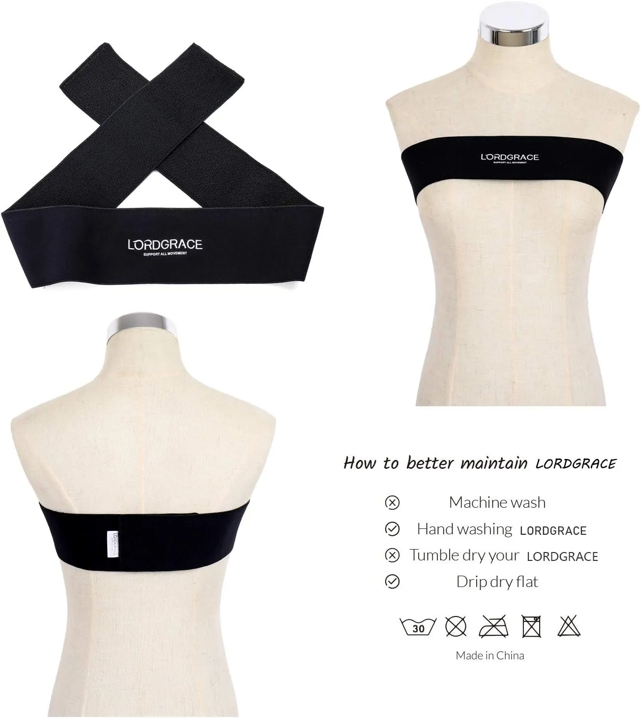 Breast Support Band, No-Bounce, Adjustable Extra Sports Bra Strap, Stabilizer Band