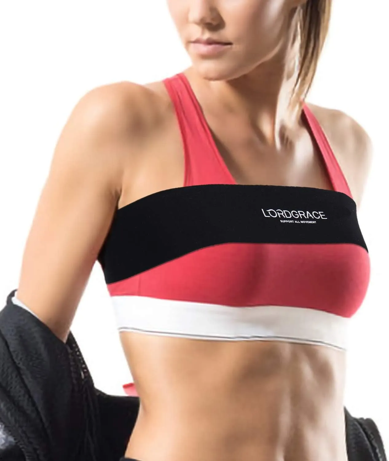 Breast Support Band, No-Bounce, Adjustable Extra Sports Bra Strap, Stabilizer Band