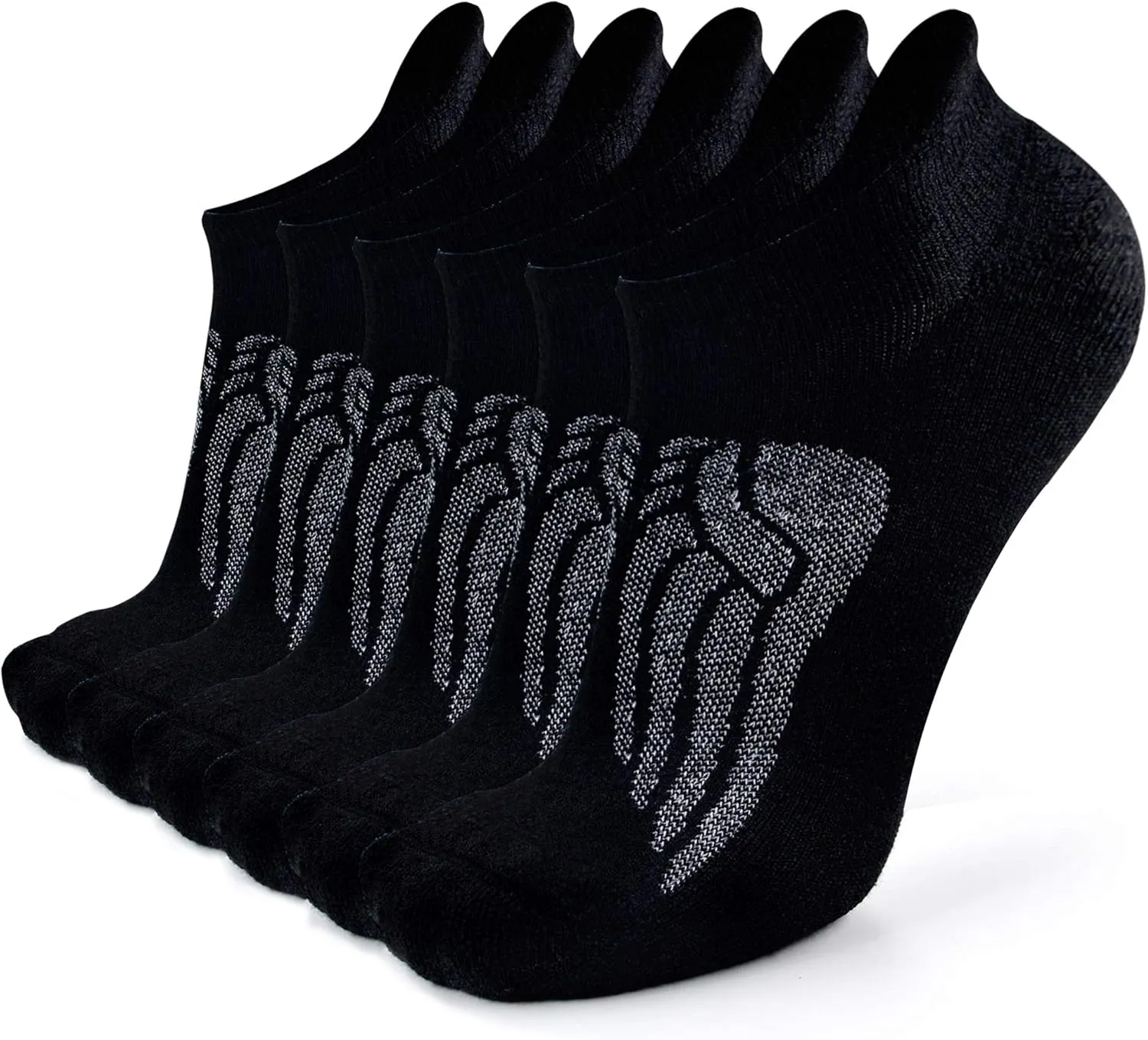Busy Socks Merino Wool Compression Support Ankle Running Hiking Socks for Men Women, Soft Thick Cushion Tab Socks 3/6 Pairs