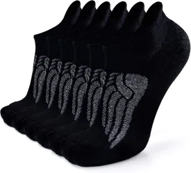 Busy Socks Merino Wool Compression Support Ankle Running Hiking Socks for Men Women, Soft Thick Cushion Tab Socks 3/6 Pairs