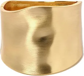 CASDAN 1-3PCS Gold Cuff Bracelets for Women Trendy Wide Chunky Bangle Bracelets for Women Hinge Gold Plated Frosted Bracelets Fashion Irregular Wrist Cuff Wrap Bracelet