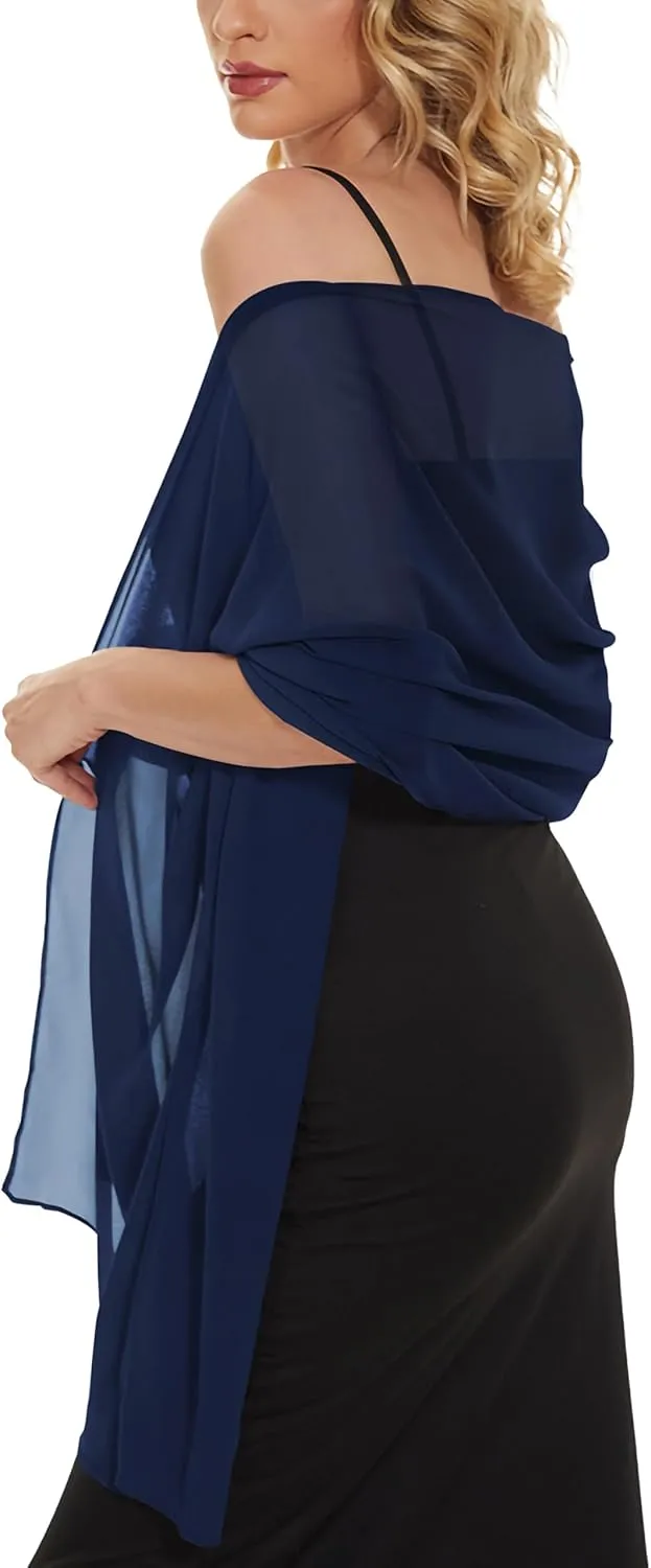 CHICGAL Women's Scarf Shawls and Wraps for Evening Dress Wedding Party Bridal Scarves Sarong Cover Ups
