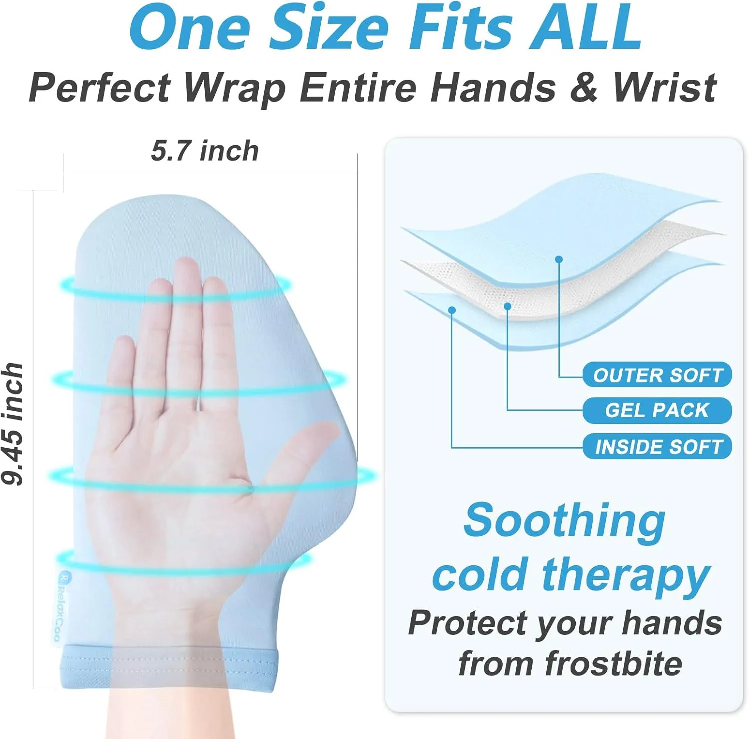 Cold Therapy Socks & Gloves for Chemotherapy Neuropathy, Chemo Care Package for Women and Men, Foot & Hand Ice Pack Wrap for Plantar Fasciitis, Carpal Tunnel, Arthritis Hand Pain Relief, L