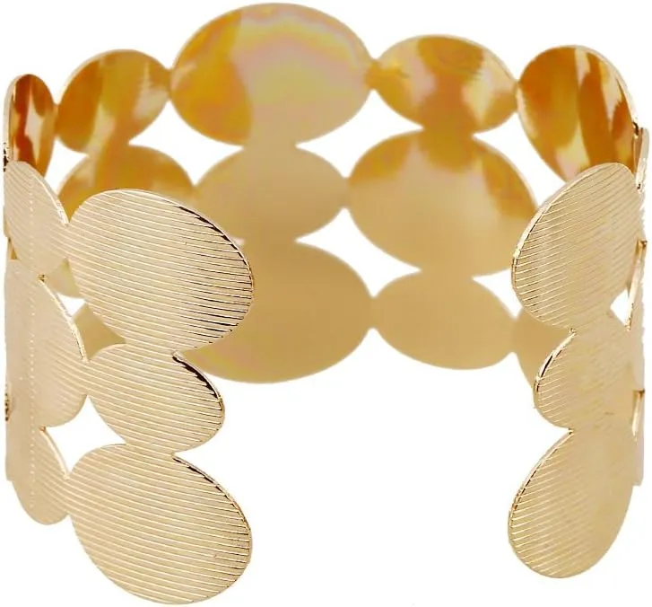 COLORFUL BLING Adjustable Open Wide Wire Bracelets Cuff Bangle Irregular Grooved Gold Wrist Hammered Chunky Wrap Bracelet for Women Statement Jewelry