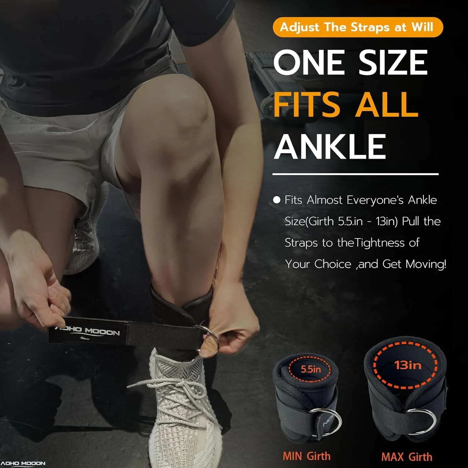 Comfortable Adjustable Padded Ankle Wrist Cuffs Neoprene Padded Straps D-Ring Glute Kickback for Cable Machine, Ideal for Glutes Exercises