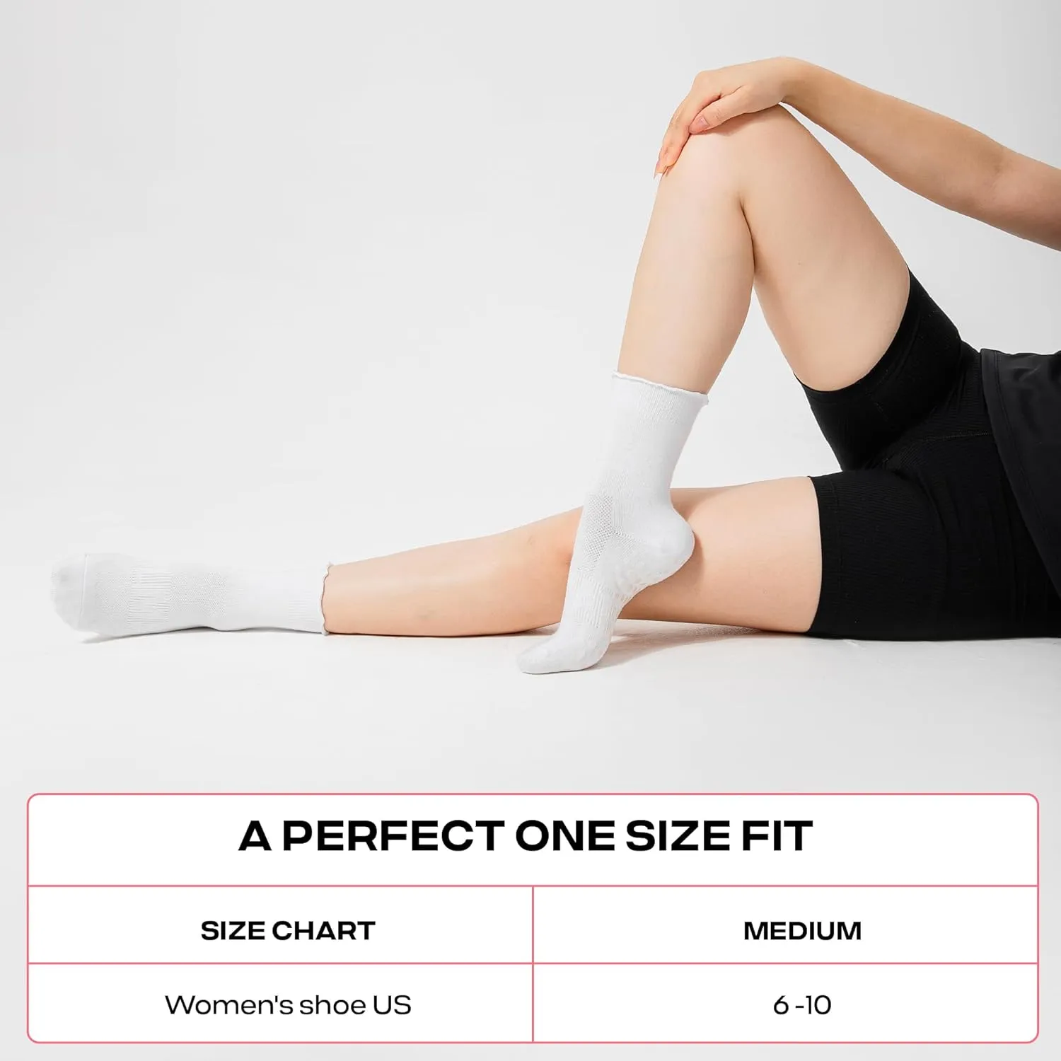 COOLMATE 3 Pairs Ruffle Pilates Socks with Grips for Women, Cute Non - Slip Crew Socks for Yoga, Barre, Lagree