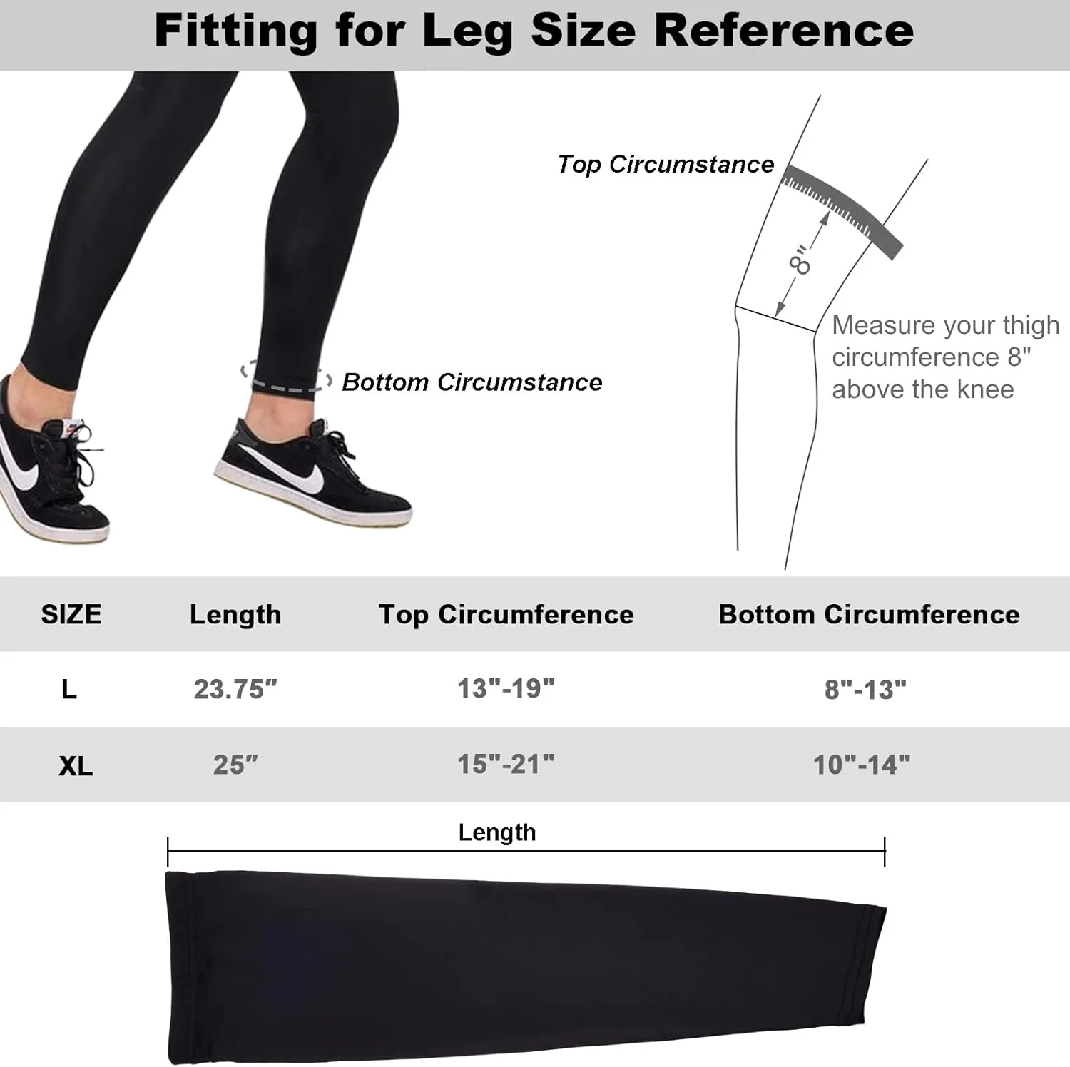 Cosmos  1 Pair Black Color Unisex Summer Sun Protection UV Resistant Leg Sleeves for Bike Cycling Hiking Running