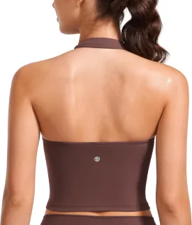 CRZ YOGA Womens Butterluxe Halter Longline Sports Bra - Padded Workout Yoga Crop Tops Tanks with Built in Pads CRZ YOGA Womens Butterluxe Halter Longline Sports Bra - Padded Workout Yoga Crop Tops Tanks with Built in Pads