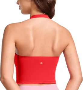 CRZ YOGA Womens Butterluxe Halter Longline Sports Bra - Padded Workout Yoga Crop Tops Tanks with Built in Pads CRZ YOGA Womens Butterluxe Halter Longline Sports Bra - Padded Workout Yoga Crop Tops Tanks with Built in Pads
