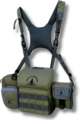 Dale & Company Recon Pro Binocular Harness Chest Pack with Magnetic Closure - Waterproof Bino Case with Rangefinder Pouch, Cellphone Holder, Lens Cleaner - Perfect For Hunting, Hiking, Birdwatching