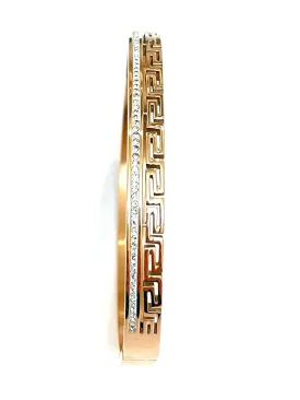 Designer Greek Key Bracelet Meander Jewelry 18k GOLD Vermeil Ancient Greek Infinity Bracelet women Handmade Love Bangle Meandros Labyrinth Celtic Unique Lady Minimalist gift for her (18k Rose Gold)