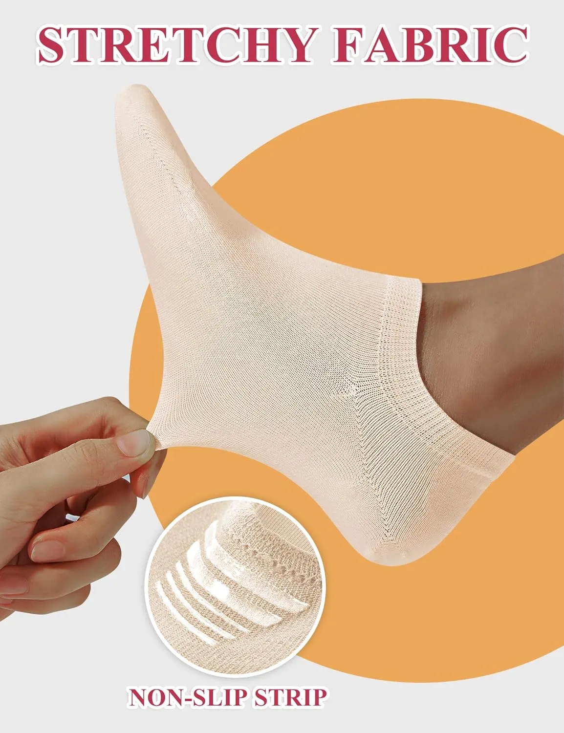 DIBAOLONG Womens No Show Socks Non Slip Flat Boat Line Low Cut Socks (6-12 Packs)