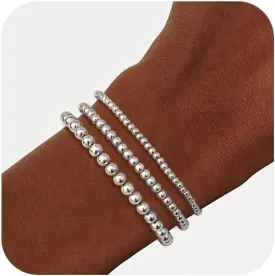 doubgood Gold Bracelets for Women, Stackable Jewelry Sets, 5 Piece Beaded Ball Bracelet Gifts for Valentines Mother's Day Christmas Birthday